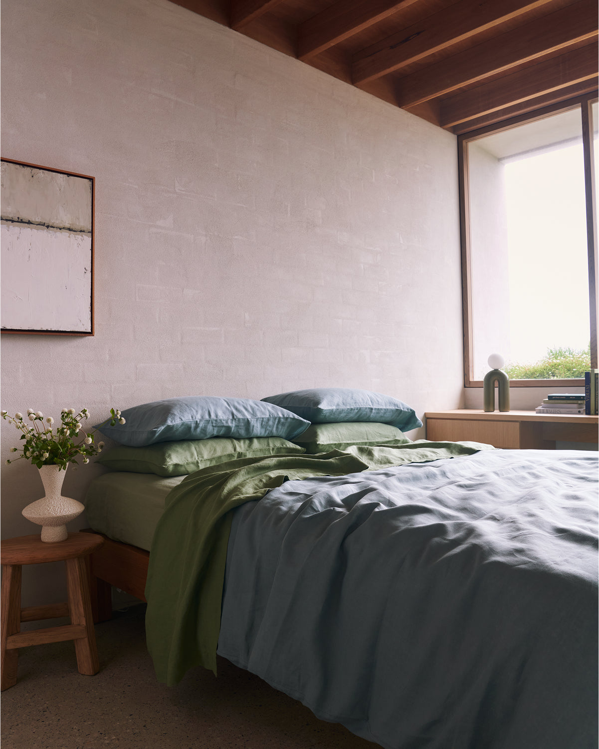 Pistachio 100% French Flax Linen Sheet Set