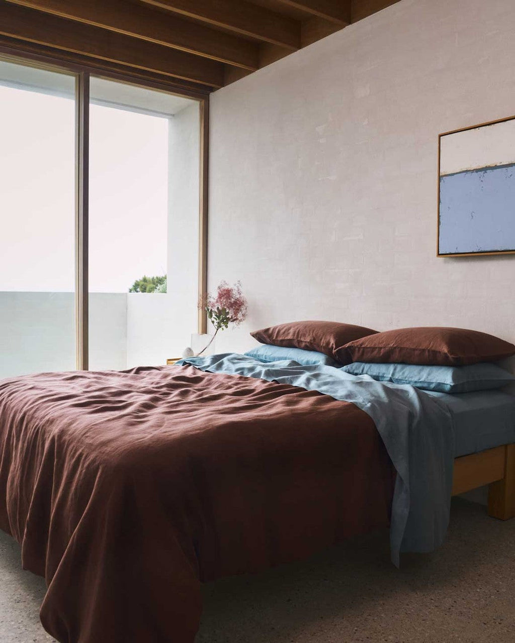 Cacao 100% French Flax Linen Duvet Cover Set