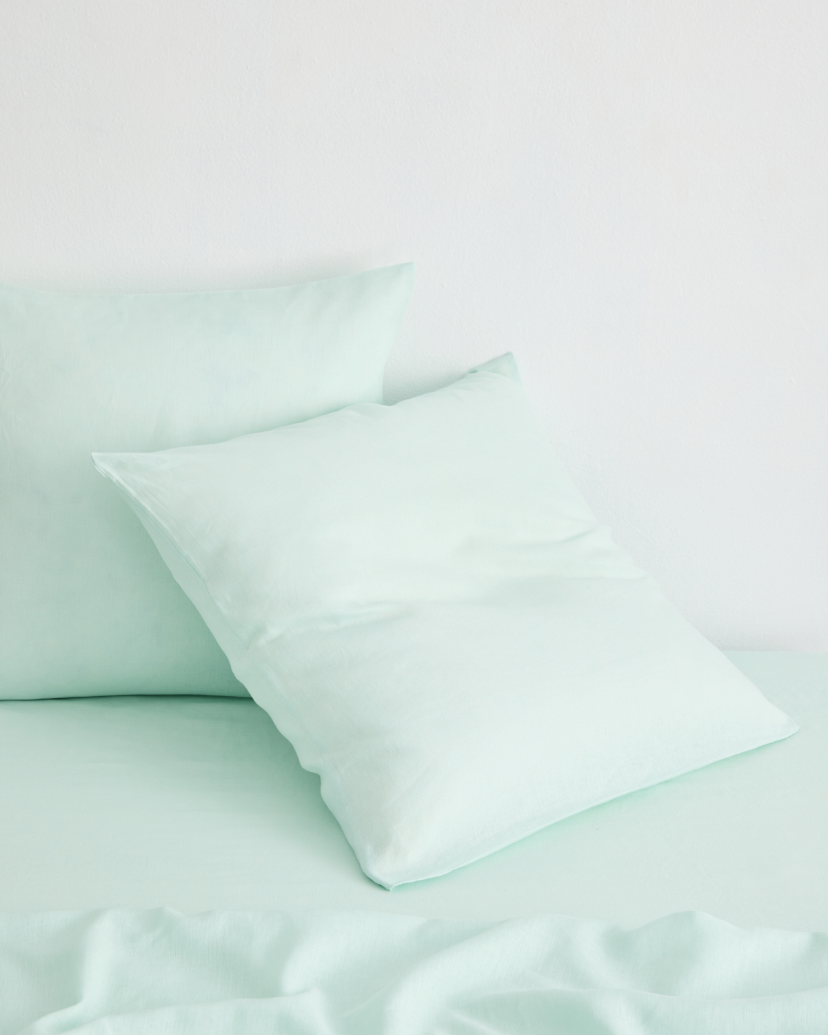 Mint 100% French Flax Linen European Pillowcases (Set of Two)