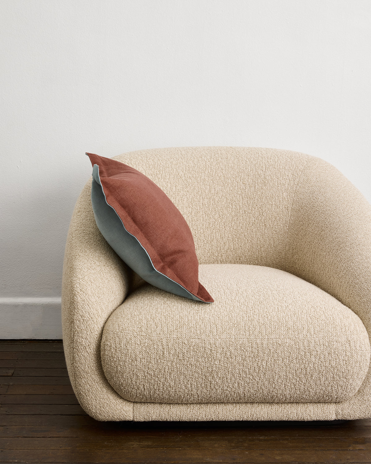 Cacao & Lagoon 100% French Flax Linen Cushion Cover