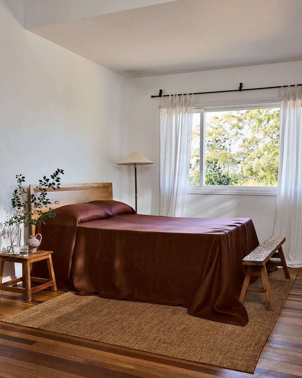 Cacao Heavy Linen Bed Cover