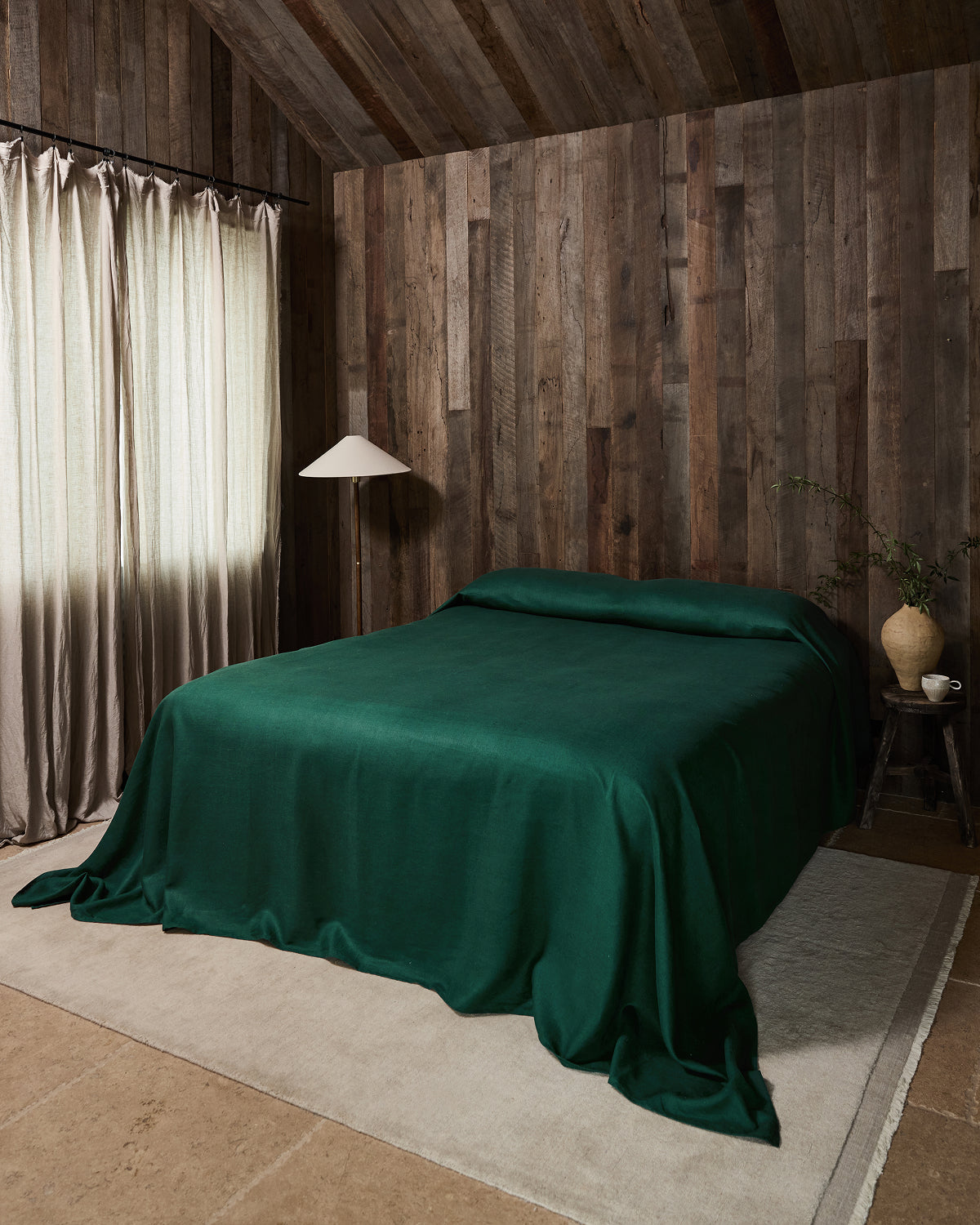 Forest Heavy Linen Bed Cover