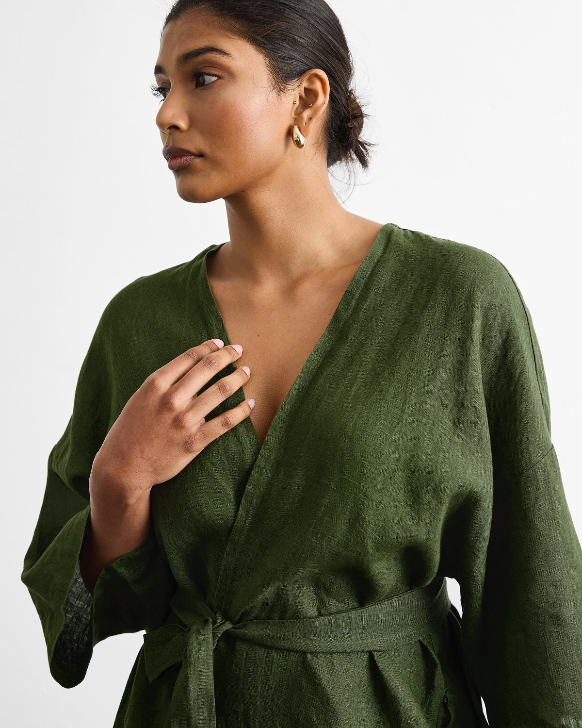 Cabana Short Robe in Olive