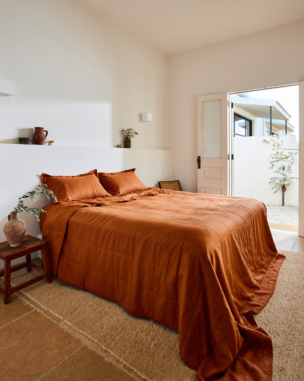 Rust Quilted Pillowcases (Set of Two)