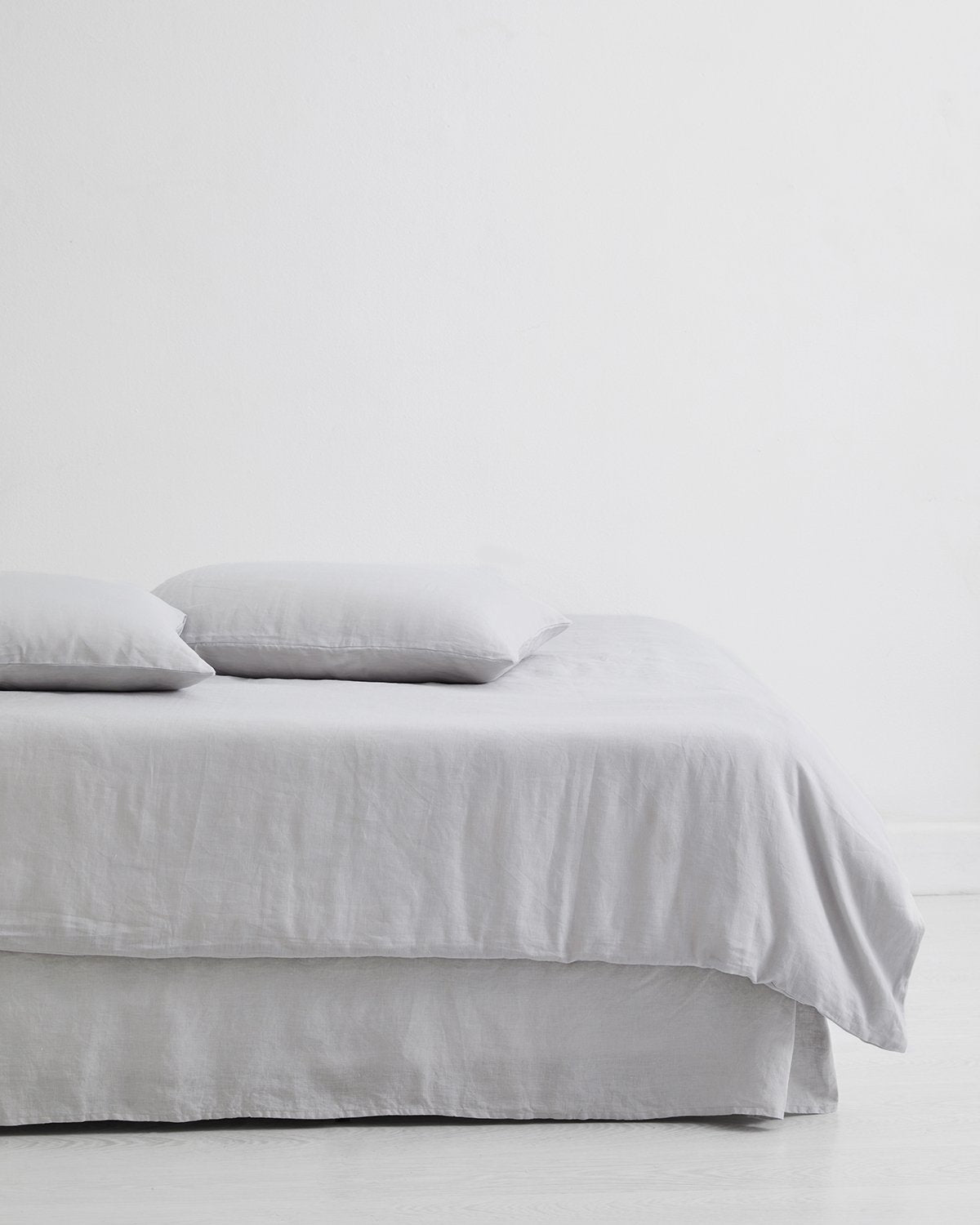 Fog 100% French Flax Linen Bed Skirt