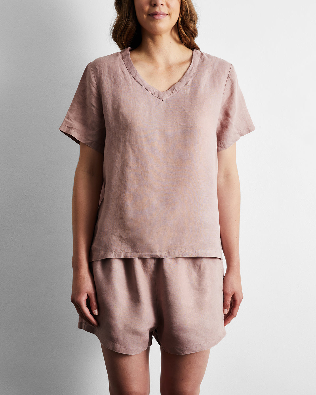 Lavender 100% French Flax Linen T-Shirt