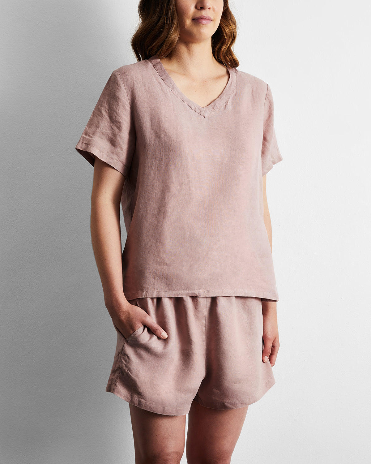 Lavender 100% French Flax Linen T-Shirt