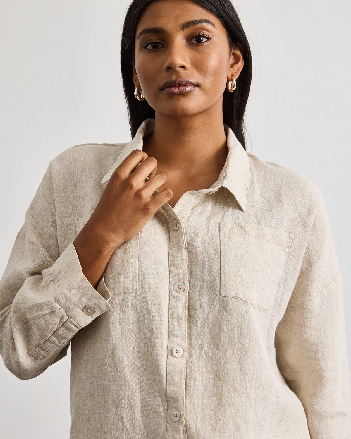 Lounge Long Sleeve Shirt in Oatmeal