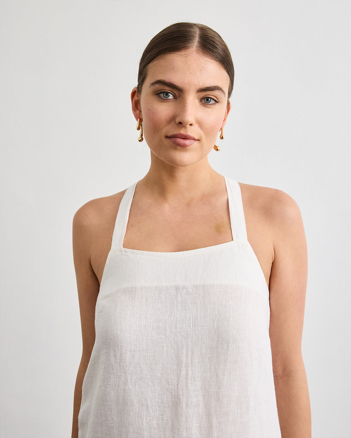 Boulevard Linen Maxi Dress in White