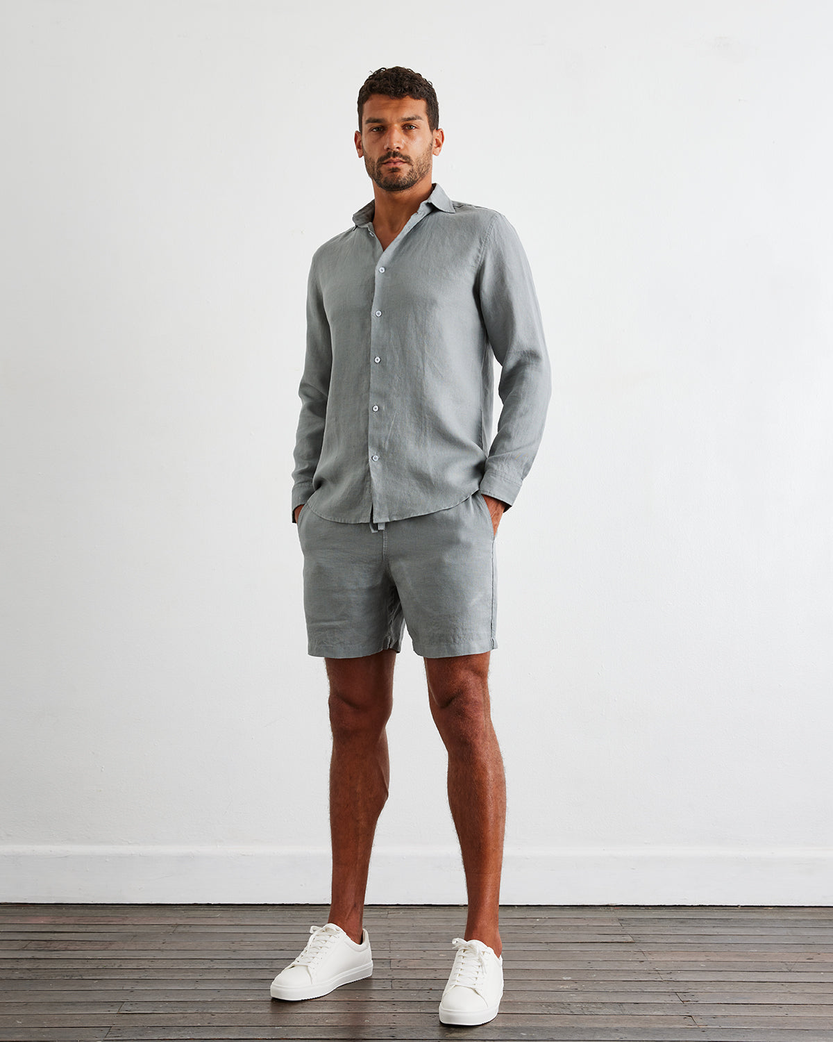 Mineral 100% French Flax Linen Men's Long Sleeve Shirt