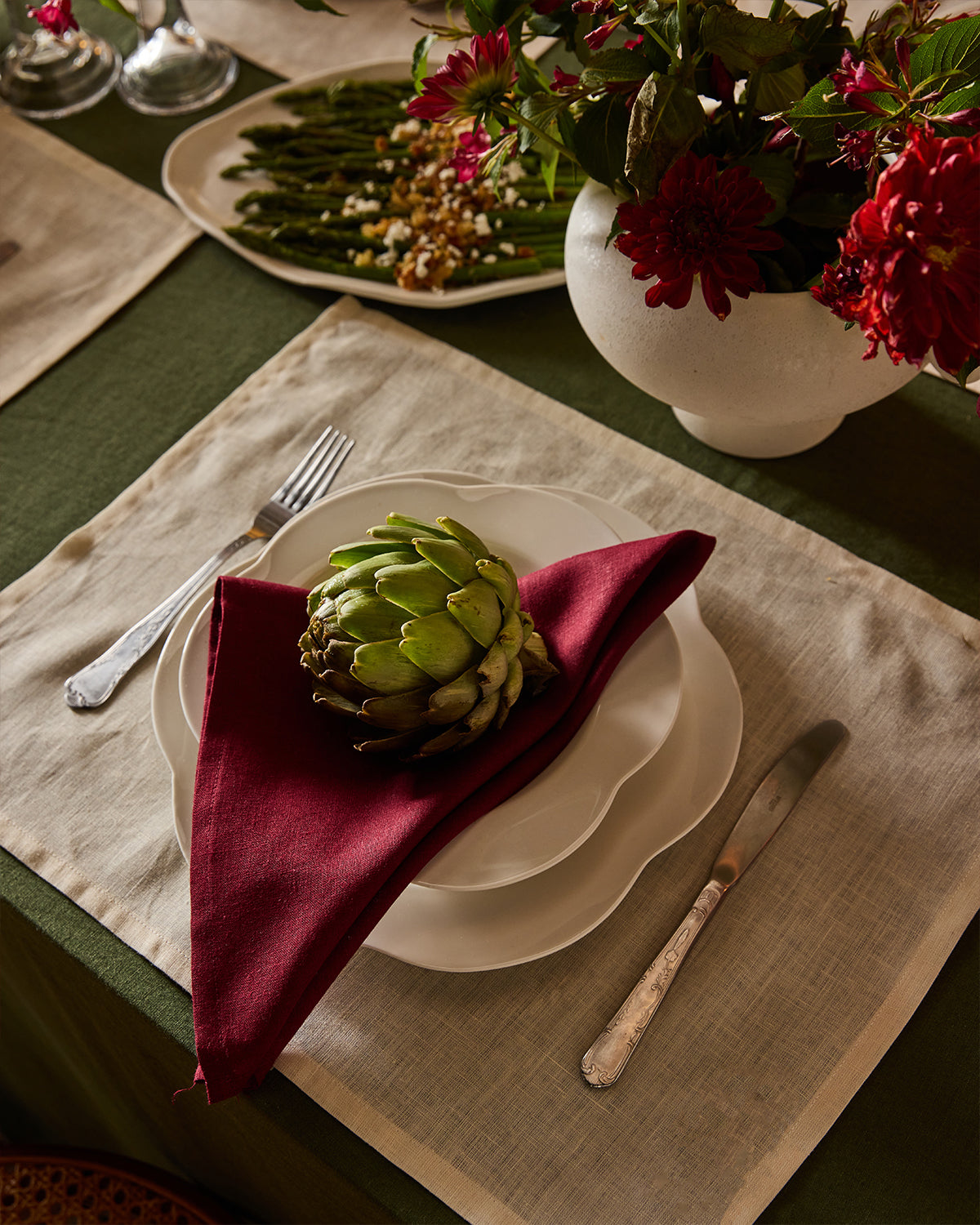 Cr¨¨me 100% French Flax Linen Placemats (Set of Four)