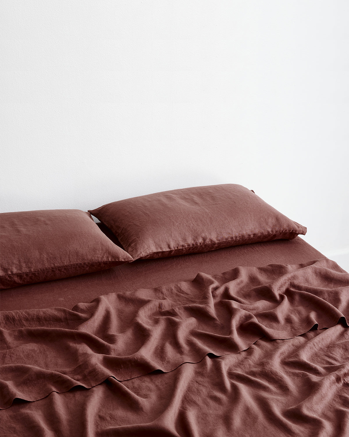 Cacao 100% French Flax Linen Fitted Sheet Set