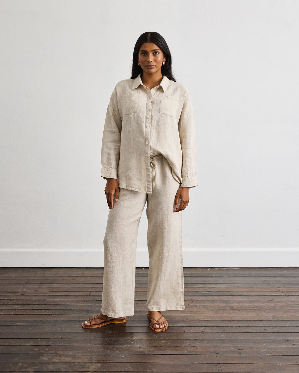 Lounge Long Sleeve Shirt in Oatmeal