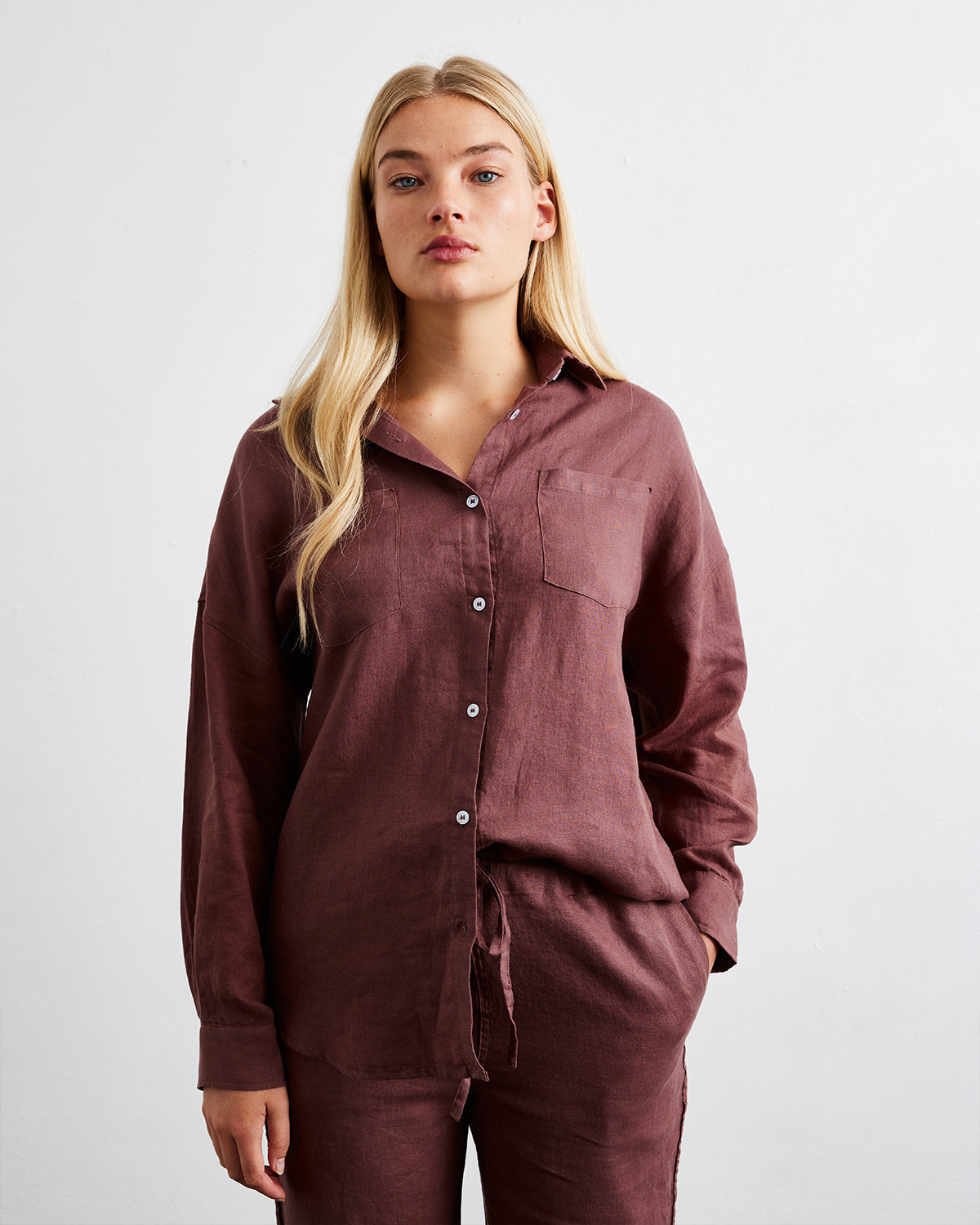 Cacao 100% French Flax Linen Pants
