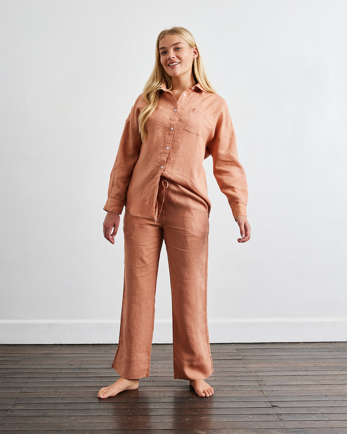 Hazelnut 100% French Flax Linen Pants