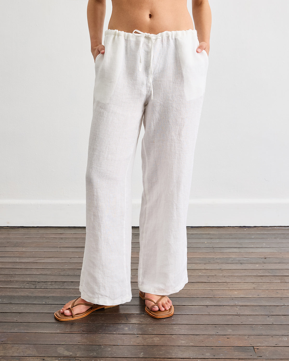 Lounge Linen Pants in White