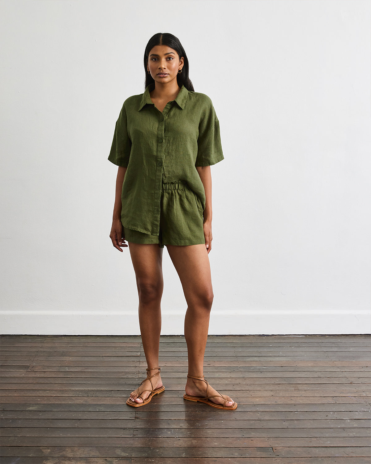 Marina Short Sleeve Shirt in Olive